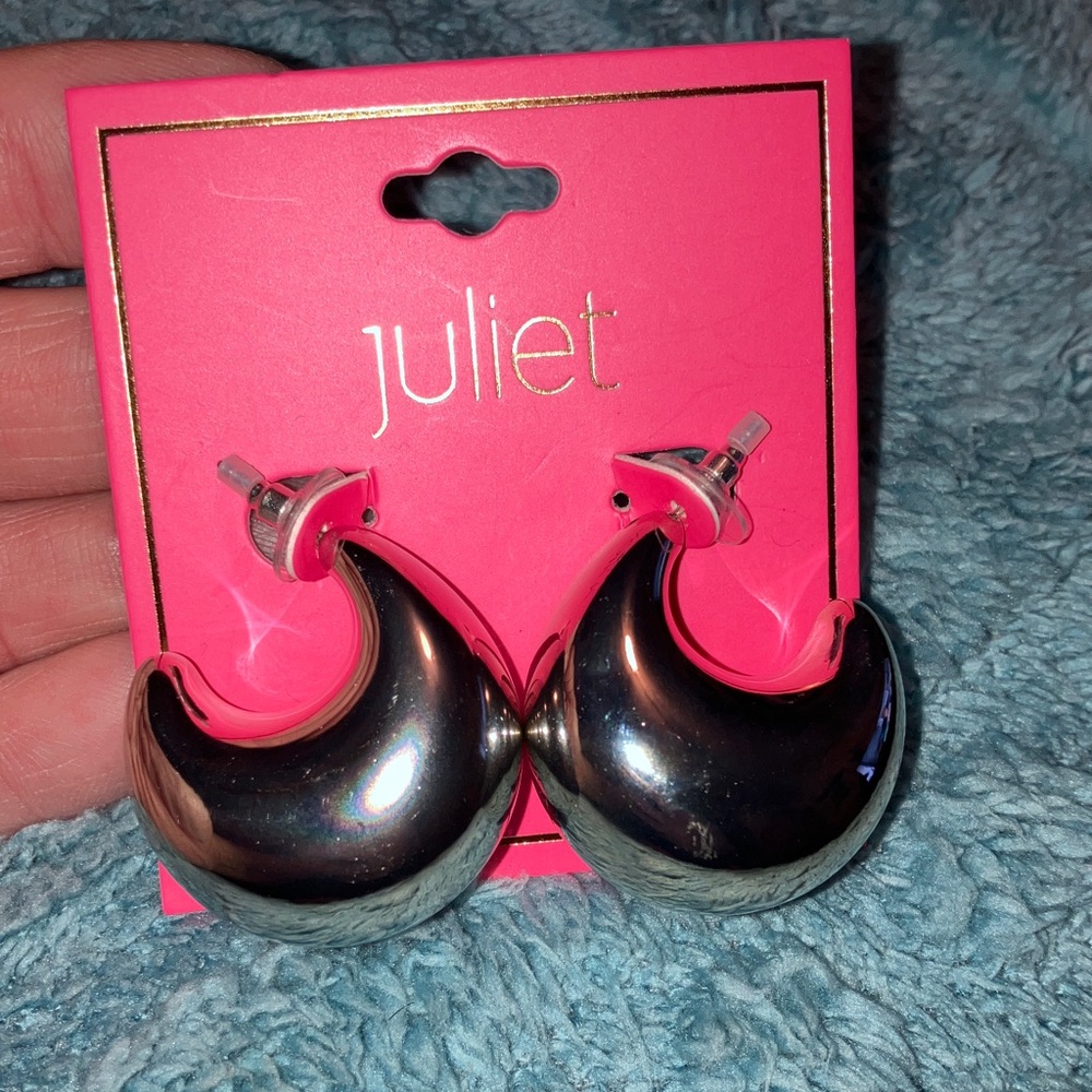 Juliet Silver Crescent Earrings New